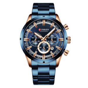 Relógio Curren Masculino Cronógrafo Metal Azul - 8355AZ