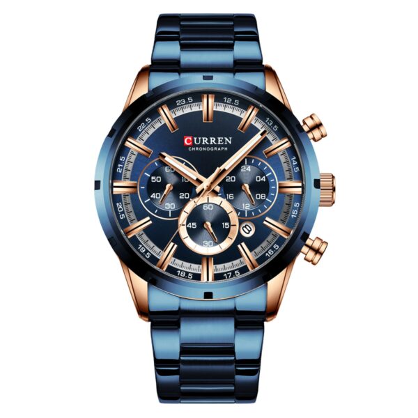 Relógio Curren Masculino Cronógrafo Metal Azul - 8355AZ
