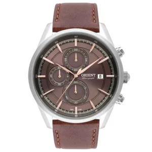 Relógio Orient Masculino Cronógrafo Couro Marrom  -  MBSCC053 N1NX
