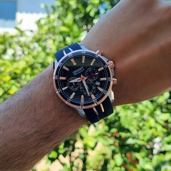 Relógio Orient Masculino Cronógrafo Silicone Preta -  MTSPC010 G1PX - Imagem 2