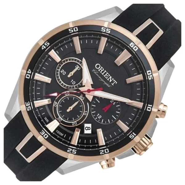 Relógio Orient Masculino Cronógrafo Silicone Preta -  MTSPC010 G1PX - Imagem 3
