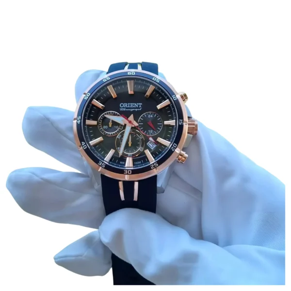 Relógio Orient Masculino Cronógrafo Silicone Preta -  MTSPC010 G1PX - Imagem 5
