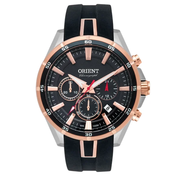 Relógio Orient Masculino Cronógrafo Silicone Preta -  MTSPC010 G1PX