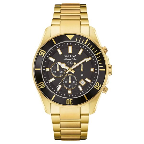 Relógio Bulova Masculino Cronográfo Metal Dourado - 98B250